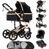 Black Baby Stroller with Car Seat