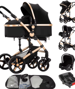 Black Baby Stroller with Car Seat